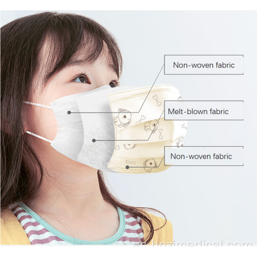 Máscara quirúrgica médica desechable para niños